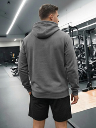 Grafitinis vyriškas džemperis su gobtuvu OZONEE JS/8B1736/5