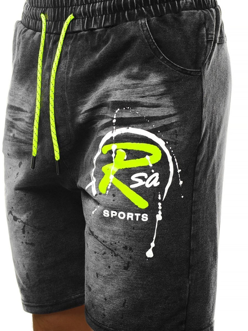 Juodi vyriški džinso šortai OZONEE JS/KK1075