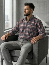 Bordinė vyriški marškiniai OZONEE V/V178Z