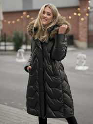 Juoda moteriška žieminė striukė OZONEE O/5M3229/392Z