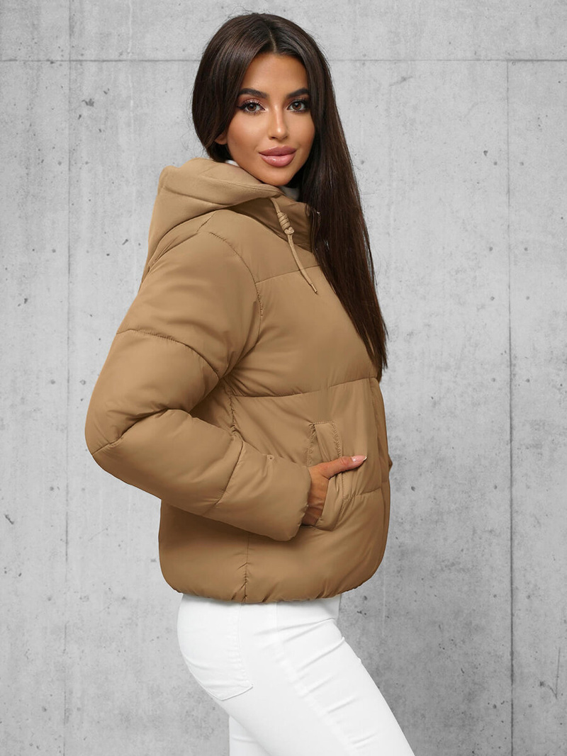 Šviesiai-smėlinis moteriška striukė OZONEE JS/16M9187/158