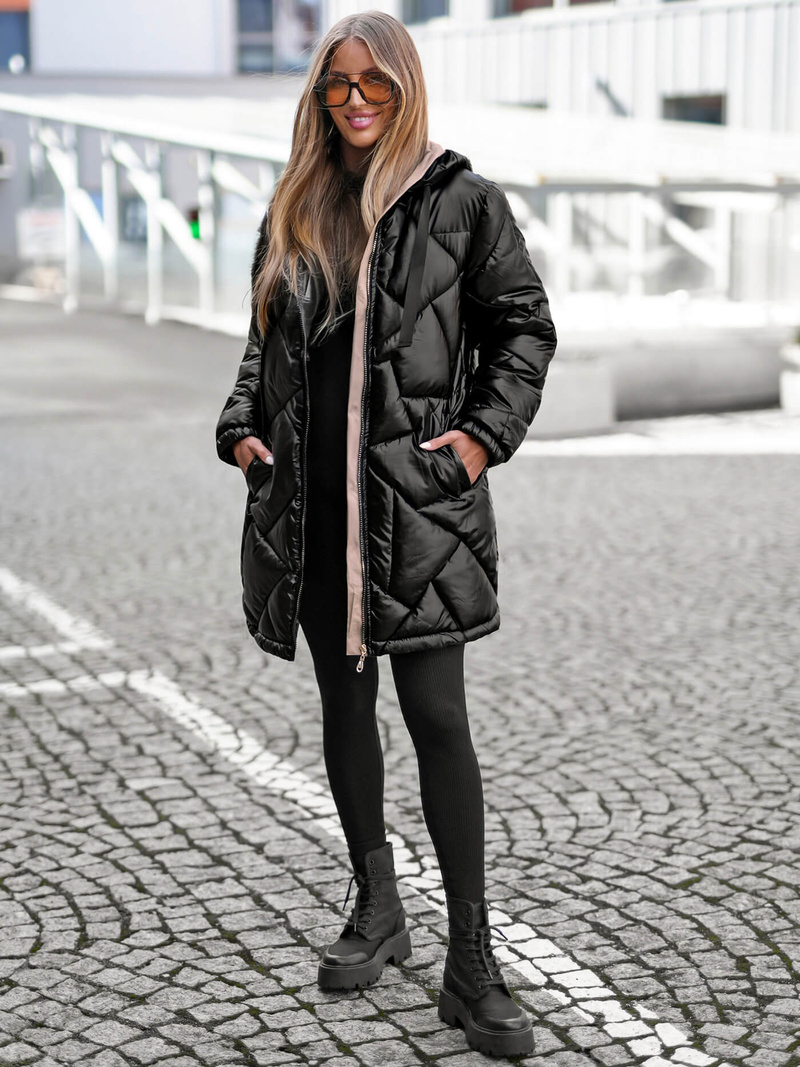 Juoda moteriška striukė OZONEE JS/5M3189/392Z