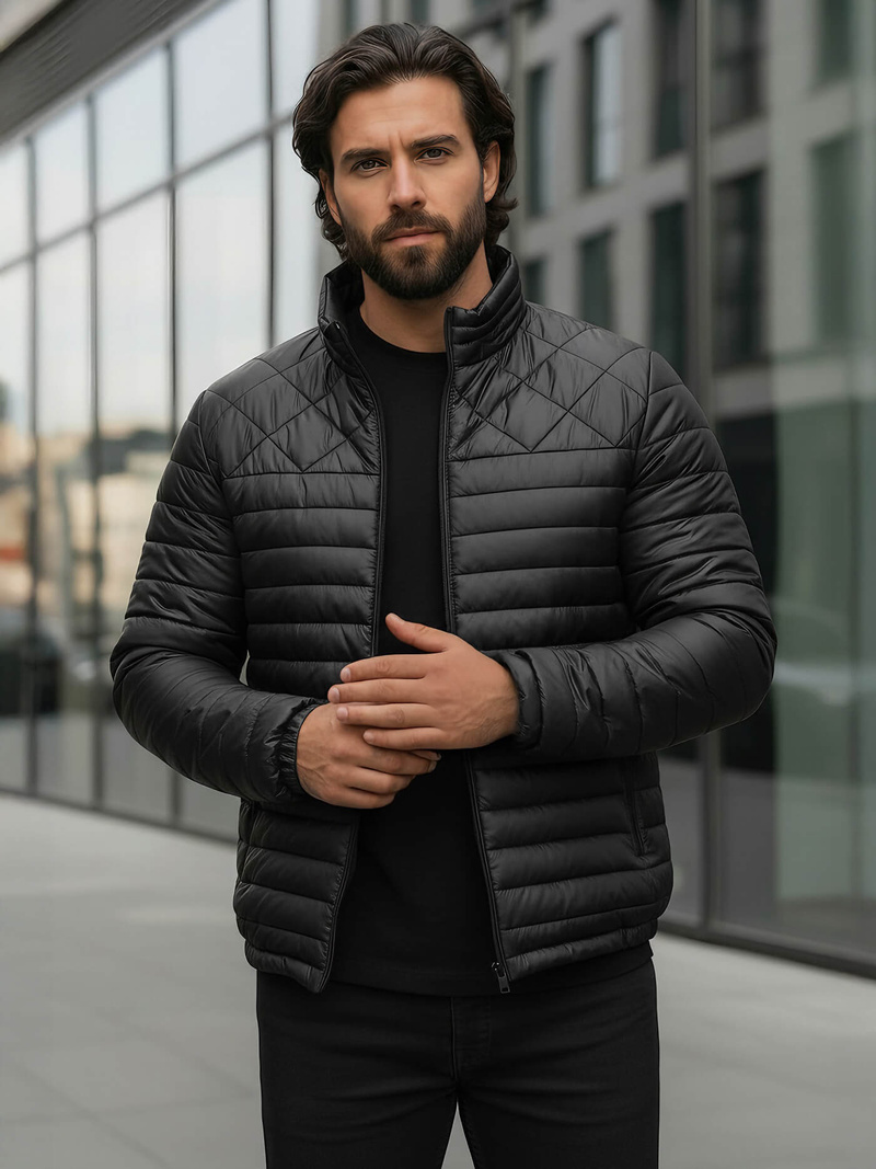 Juodi vyriška striukė OZONEE JS/16M9328/392BZ