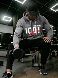 Grafitinis vyriškas džemperis su gobtuvu OZONEE JS/8B1736/5