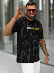 Juodi vyriški marškinėliai OZONEE O/YN2/621