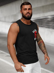 Juodi vyriški berankoviai marškinėliai OZONEE JS/8B1717/3Z