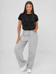 Juodi moteriški marškinėliai OZONEE JS/YJ77841