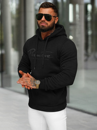 Juoda vyriškas džemperis su gobtuvu OZONEE JS/8B1352/3