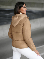 Šviesiai-smėlinis moteriška striukė OZONEE JS/16M9187/158Z