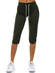 Rusvai žalsvos moteriškos trumpos sportinės kelnės OZONEE JS/1021/D7