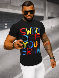 Juodi vyriški marškinėliai OZONEE O/T125/3Z