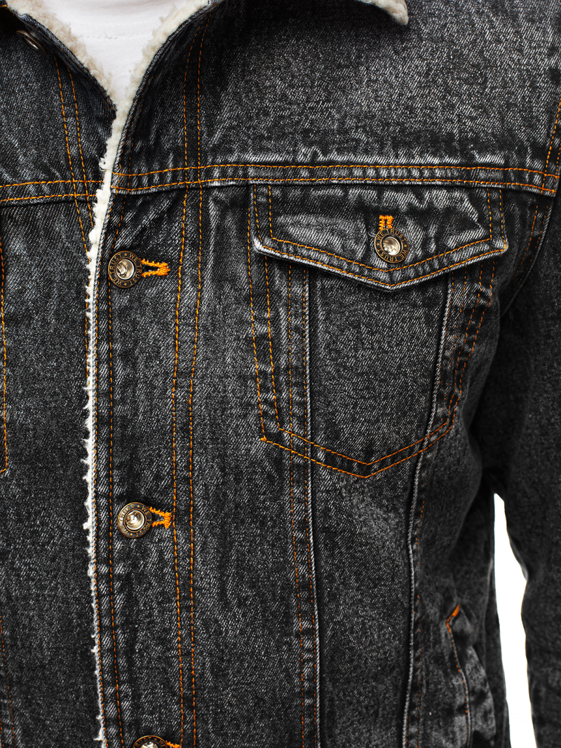 Grafitinė vyriška džinso striukė OZONEE JB/JP1109Z