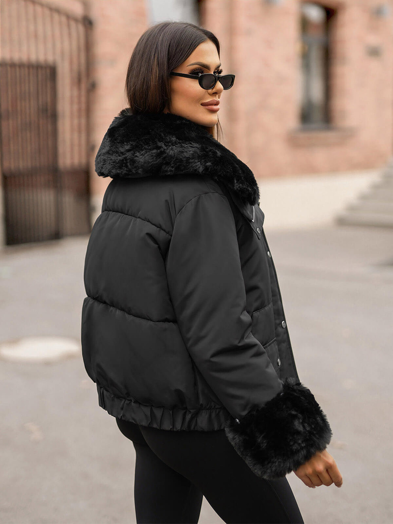 Juoda moteriška žieminė striukė OZONEE O/H833