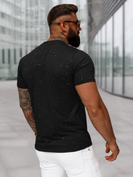 Juodi vyriški marškinėliai OZONEE O/QQ1389