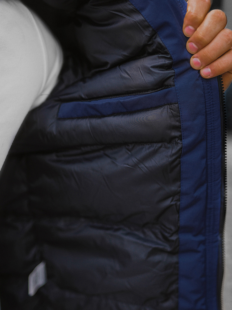 Granatinė vyriška žieminė striukė OZONEE JS/M2019/215