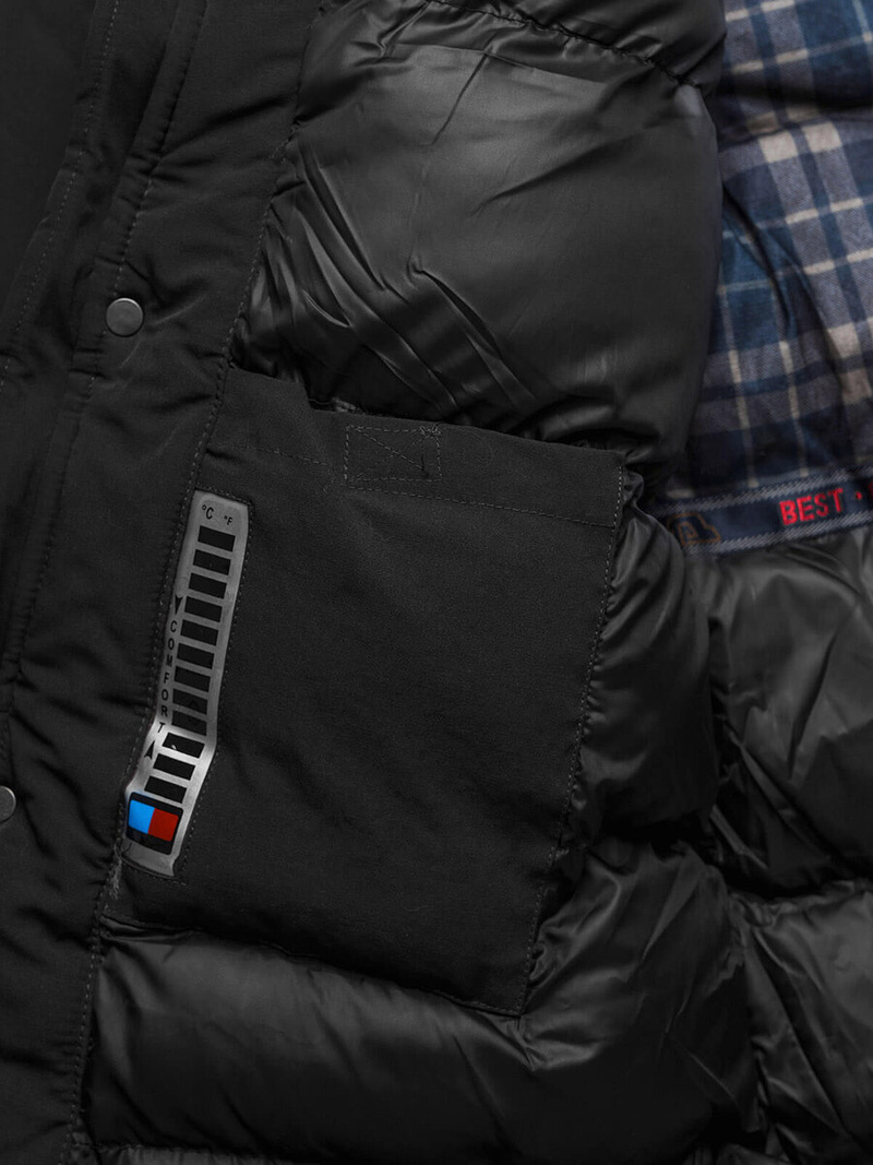 Juodi vyriška žieminė striukė OZONEE JS/5M718/392