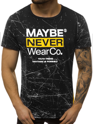 Juodi vyriški marškinėliai OZONEE JS/SS10915