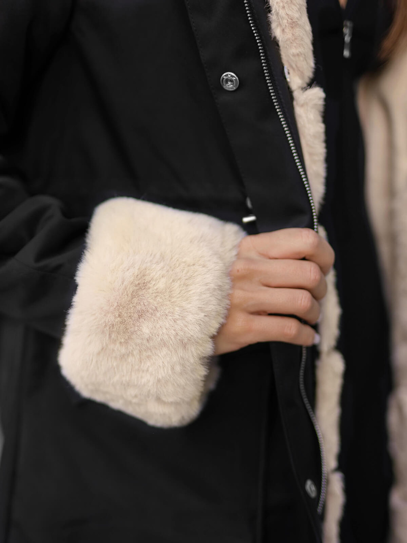 Juoda moteriška žieminė striukė OZONEE JS/M763/392Z