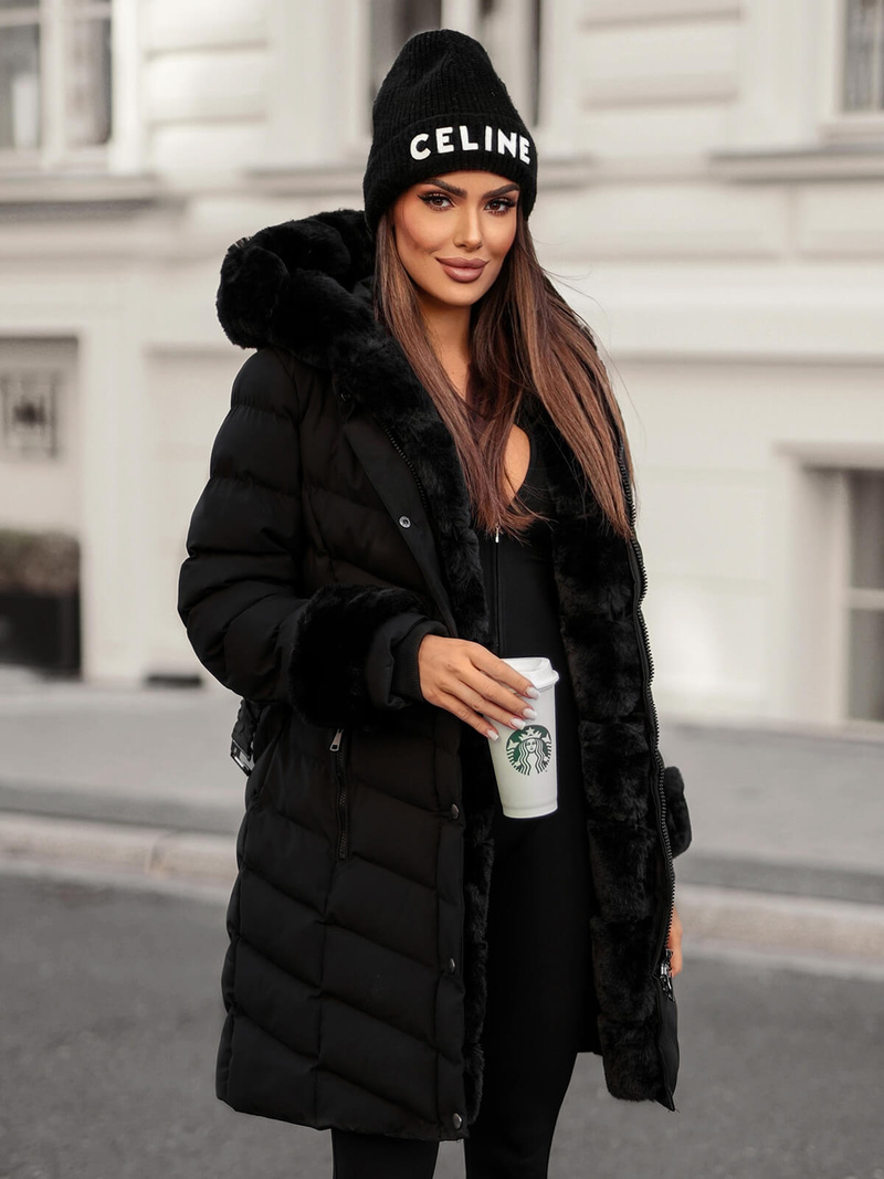 Juoda moteriška striukė OZONEE JS/5M3156/392Z