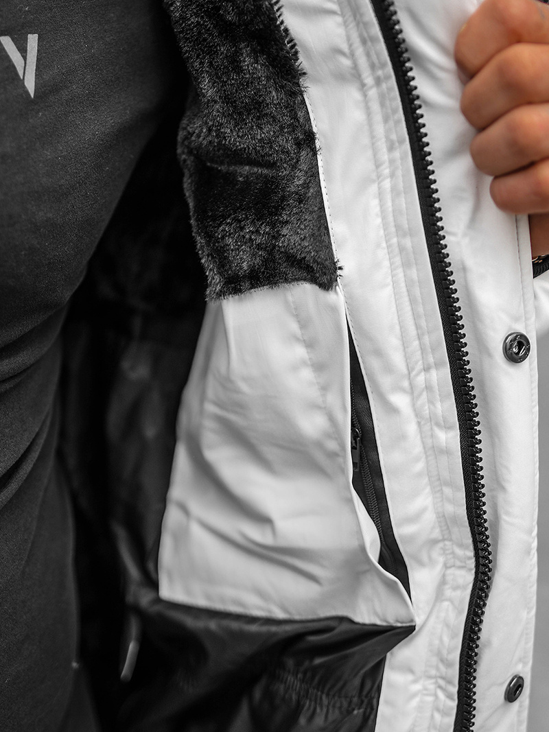 Balta vyriška žieminė striukė OZONEE O/M798