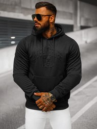 Juoda vyriškas džemperis su gobtuvu OZONEE JS/27B6511/3