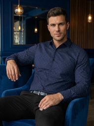 Granatinė vyriški marškiniai OZONEE V/V181Z