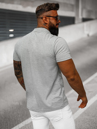 Pilka vyriški polo marškinėliai OZONEE JS/8T80/2Z