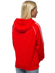 Raudona moteriškas džemperis su gobtuvu OZONEE JS/JK88117/18