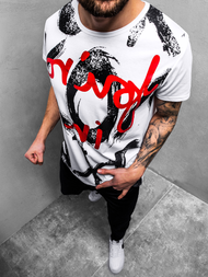 Balti vyriški marškinėliai OZONEE JS/KS1985Z