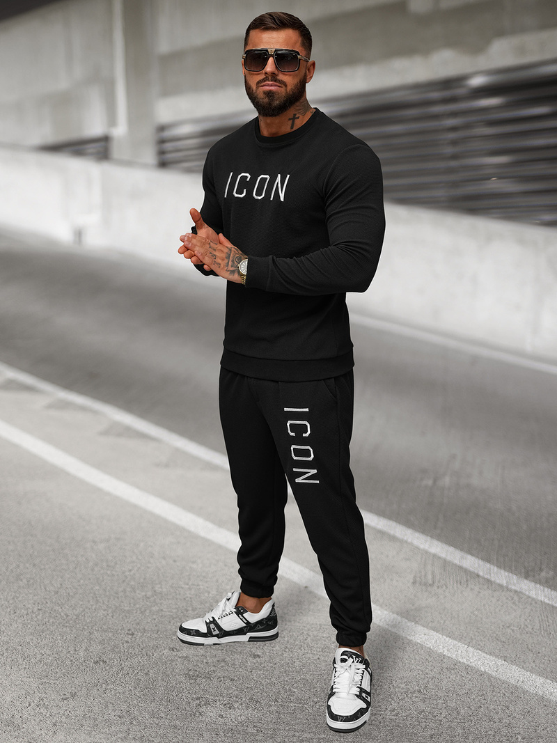 Juoda vyriškos sportinės kelnės OZONEE O/D9125Z