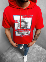 Raudona vyriškas džemperis su gobtuvu OZONEE B/20402010Z