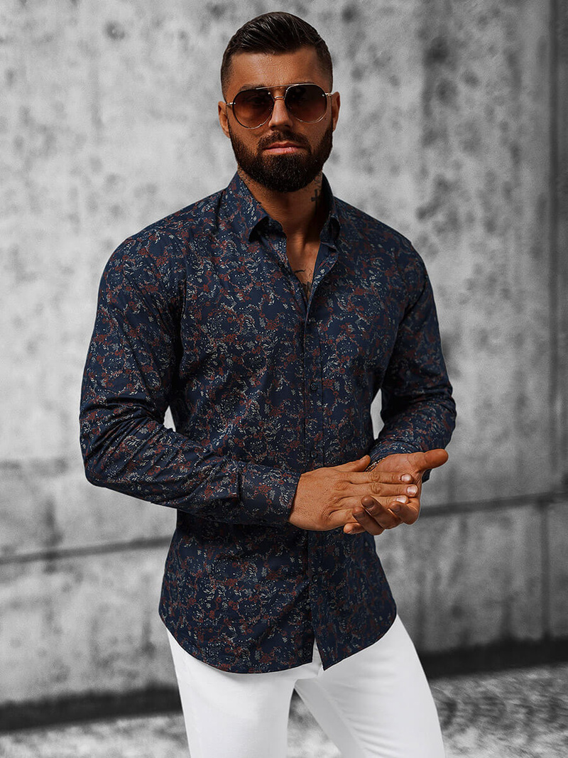 Granatinė vyriški marškiniai OZONEE O/V09