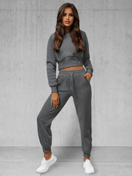 Grafitinis moteriškas sportinis dviejų dalių kostiumas OZONEE JS/8C78/5Z