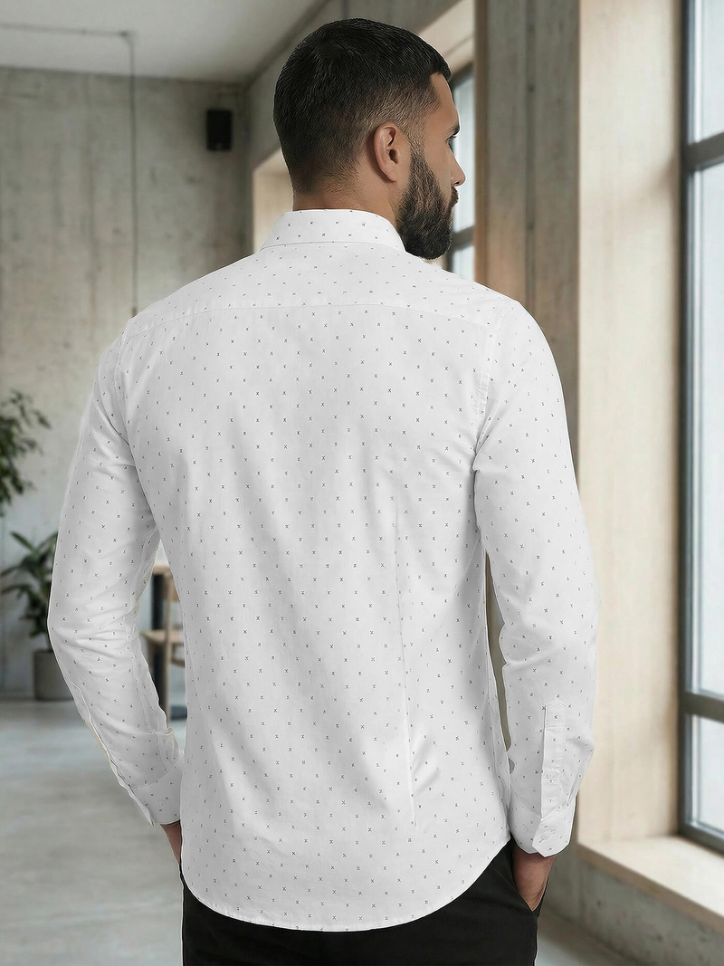 Balti vyriški marškiniai OZONEE V/V180Z