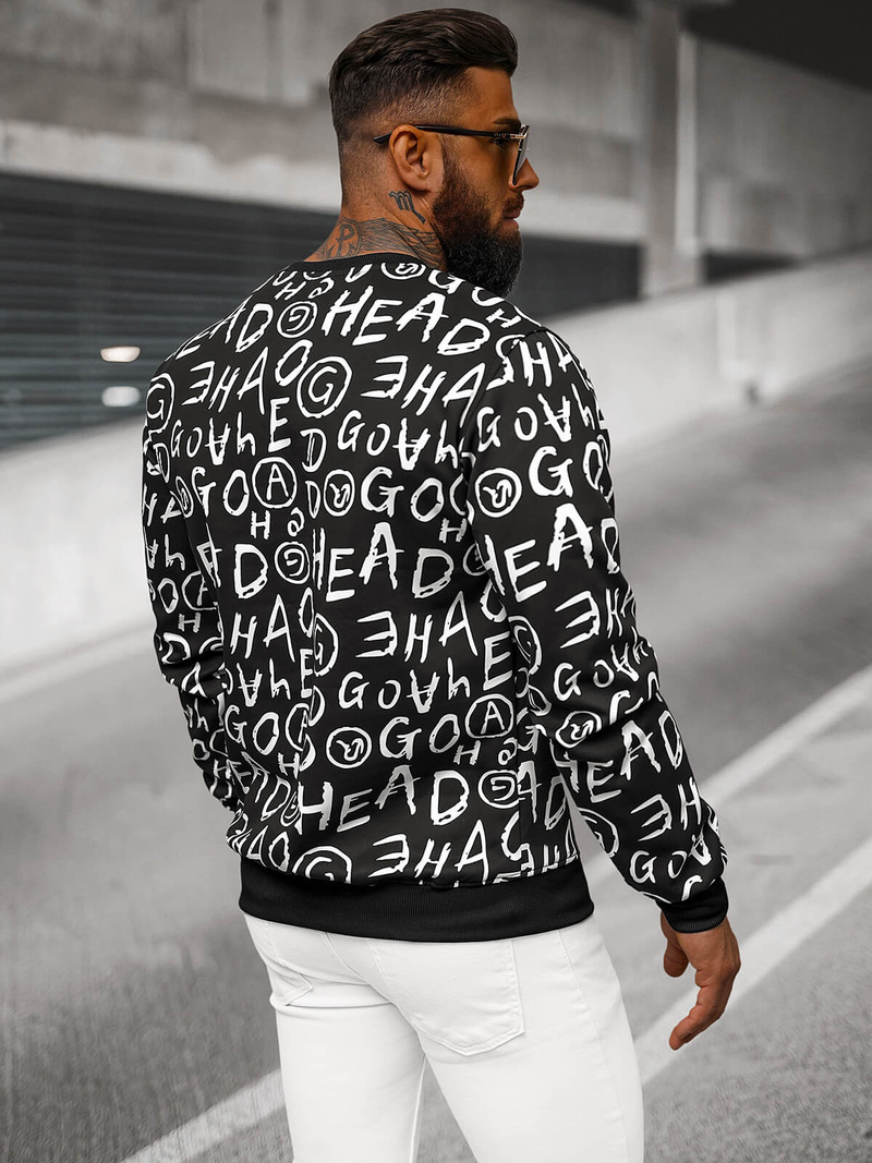 Juodas vyriškas džemperis OZONEE JS/8B1221/3