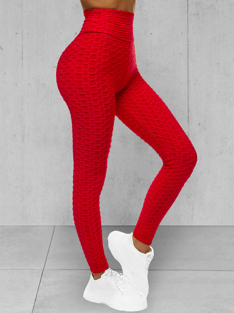 Raudona žalsva moteriškas sportinis dviejų dalių kostiumas OZONEE JS/YW88037/5