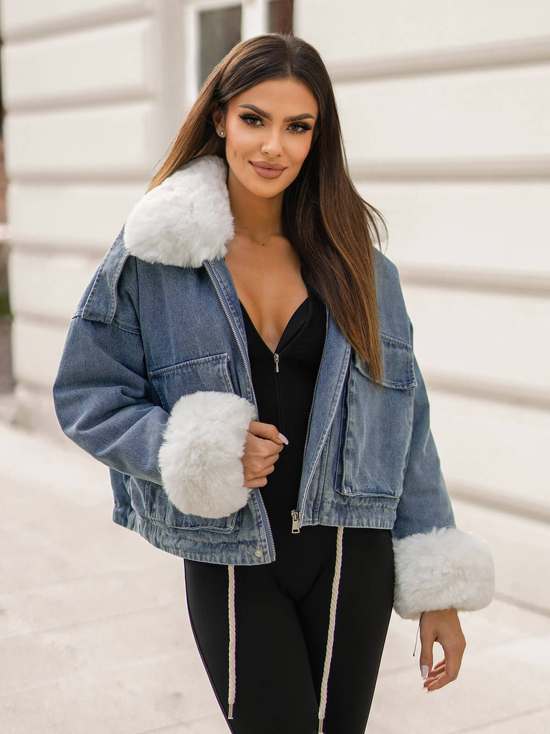 Mėlyna vyriška džinso striukė OZONEE JS/11Z8219