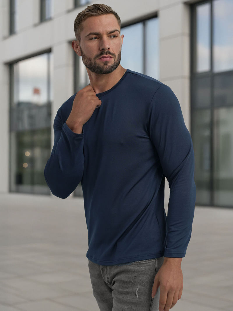 Granatinis vyriški marškinėliai ilgomis rankovėmis OZONEE JS/DB71/5