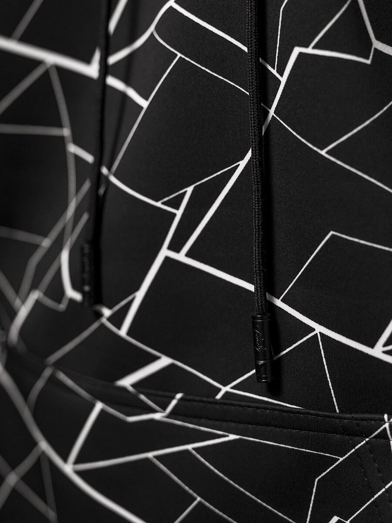 Juodas vyriškas džemperis su gobtuvu OZONEE JS/8B1235/3