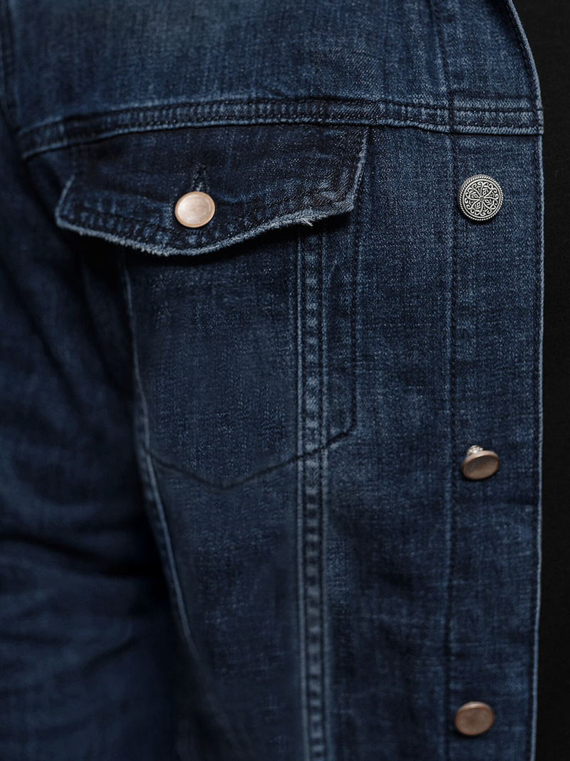 Granatinė vyriška džinso šerpas striukė OZONEE NB/MJ517BSZ