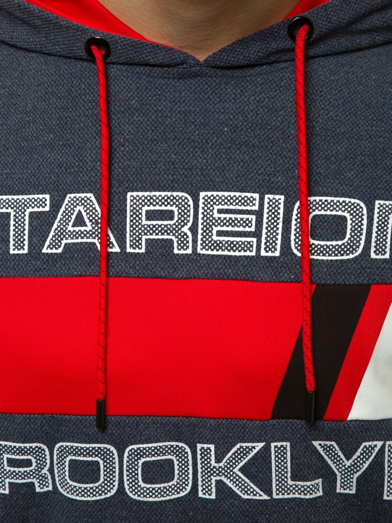 Granatinis vyriškas džemperis su gobtuvu OZONEE JS/DD20131