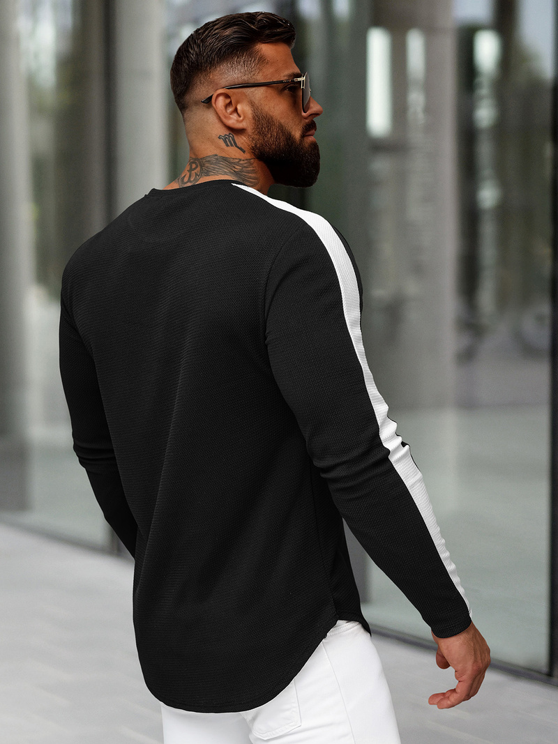 Juodas vyriškas džemperis OZONEE O/D7197Z