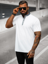 Balta vyriški polo marškinėliai OZONEE O/DA803