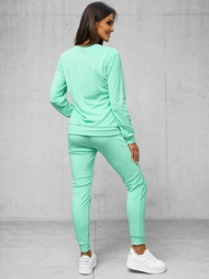 Tamsiai mėtinis moteriškas veliūrinis sportinis kostiumas OZONEE O/8C1173/139Z