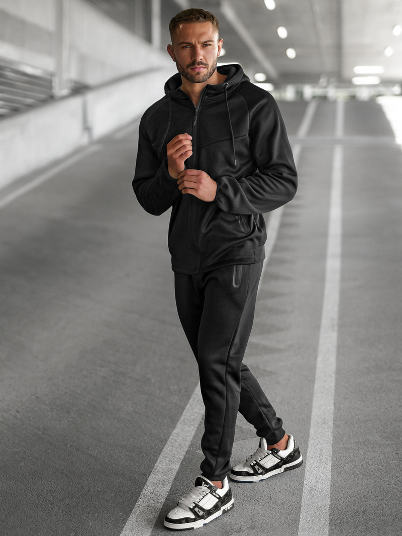 Juodas vyriškas sportinis kostiumas OZONEE JS/8C1967/3