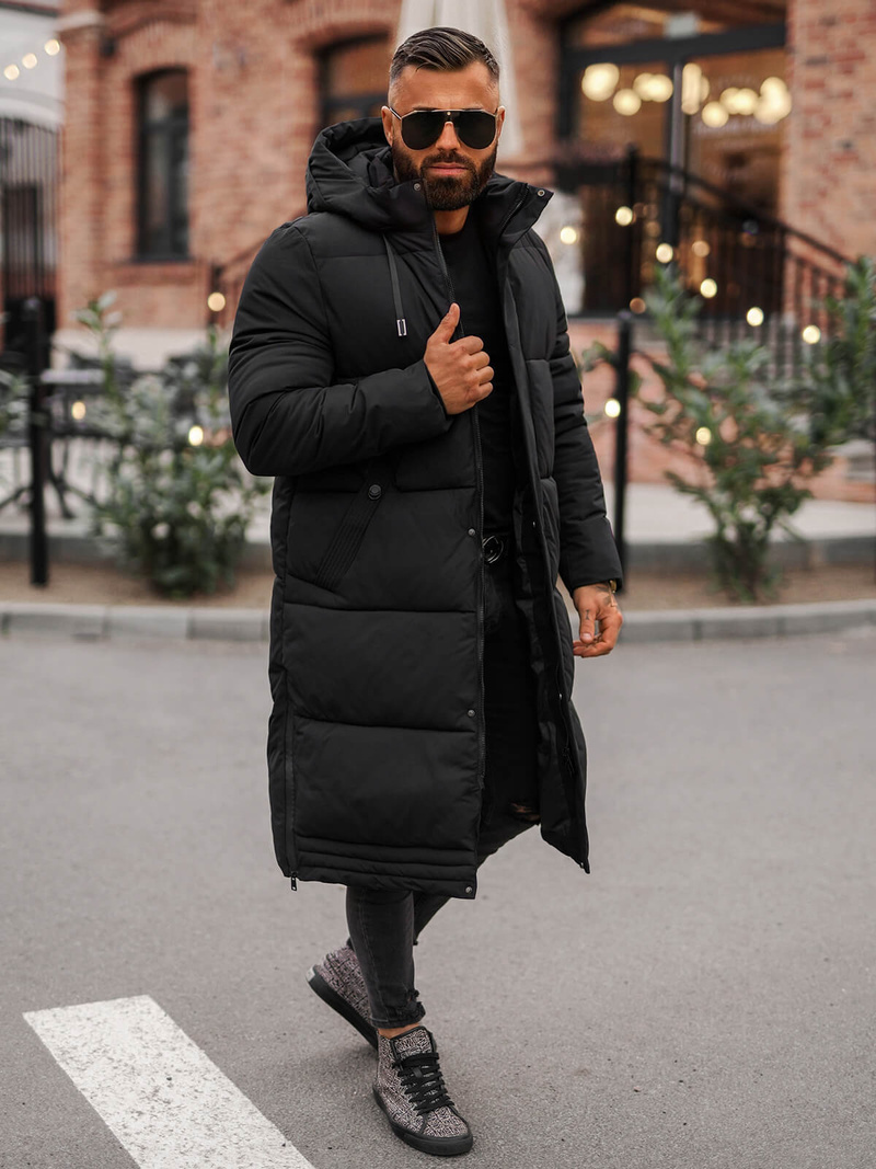 Juoda vyriška žieminė striukė OZONEE JS/19M1290/392