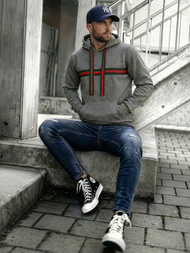 Grafitinis vyriškas džemperis su gobtuvu JS/8B1735/5Z