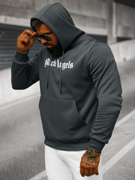 Grafitinis vyriškas džemperis su gobtuvu OZONEE JS/27B6509/5