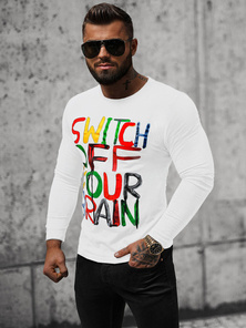 Balti vyriški marškinėliai ilgomis rankovėmis OZONEE O/B259