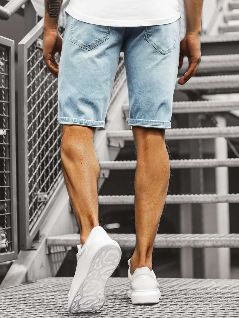 Šviesiai-Mėlyni Vyriški džinso šortai OZONEE B/55055